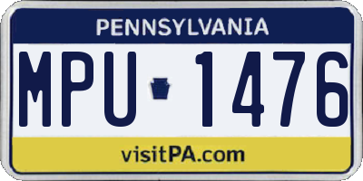 PA license plate MPU1476