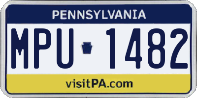 PA license plate MPU1482