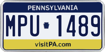 PA license plate MPU1489