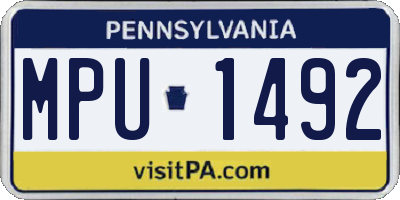 PA license plate MPU1492
