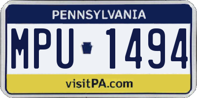 PA license plate MPU1494
