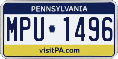 PA license plate MPU1496