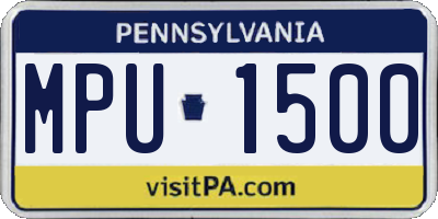 PA license plate MPU1500