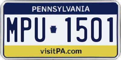 PA license plate MPU1501