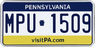 PA license plate MPU1509