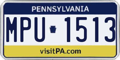 PA license plate MPU1513