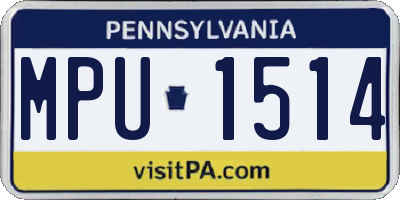 PA license plate MPU1514