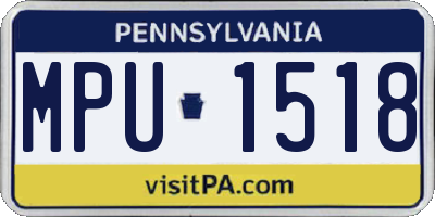PA license plate MPU1518