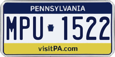 PA license plate MPU1522