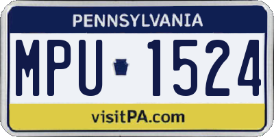 PA license plate MPU1524