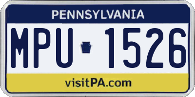 PA license plate MPU1526