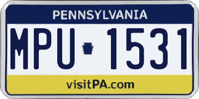 PA license plate MPU1531
