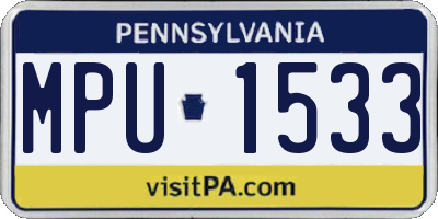 PA license plate MPU1533