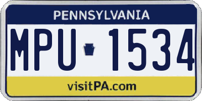 PA license plate MPU1534