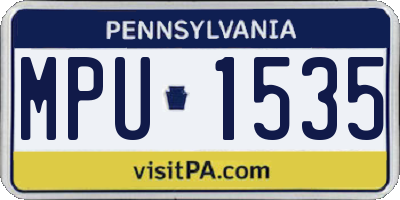 PA license plate MPU1535
