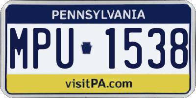 PA license plate MPU1538