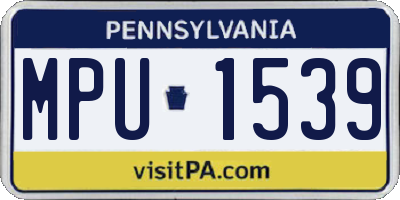 PA license plate MPU1539