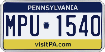 PA license plate MPU1540
