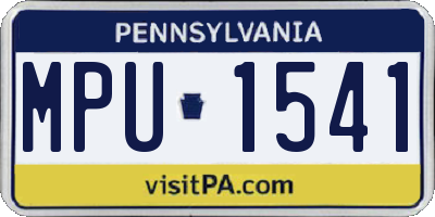 PA license plate MPU1541