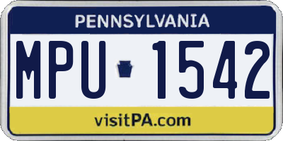 PA license plate MPU1542