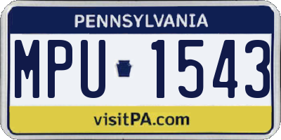 PA license plate MPU1543