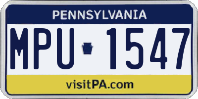PA license plate MPU1547