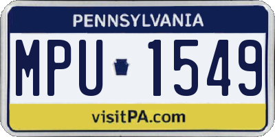PA license plate MPU1549