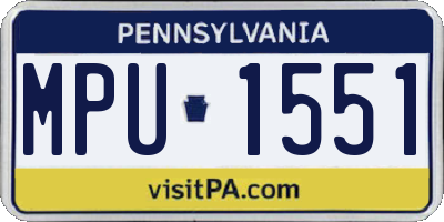 PA license plate MPU1551