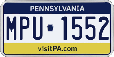 PA license plate MPU1552