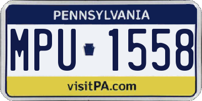 PA license plate MPU1558