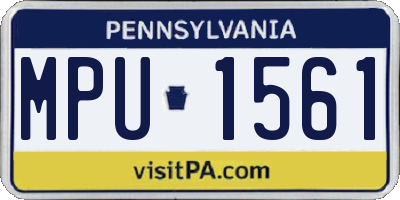 PA license plate MPU1561