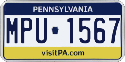 PA license plate MPU1567
