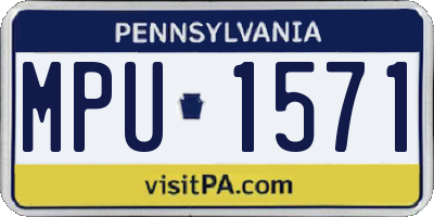 PA license plate MPU1571