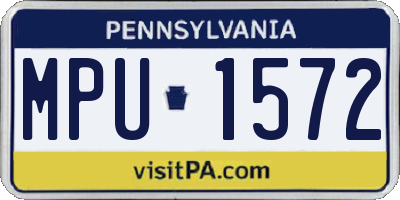 PA license plate MPU1572