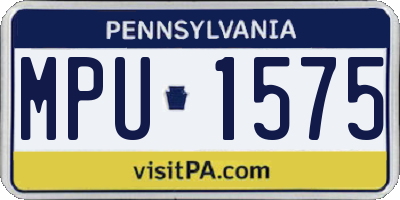 PA license plate MPU1575