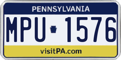 PA license plate MPU1576