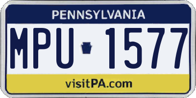 PA license plate MPU1577