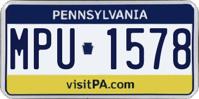 PA license plate MPU1578