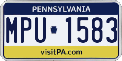 PA license plate MPU1583
