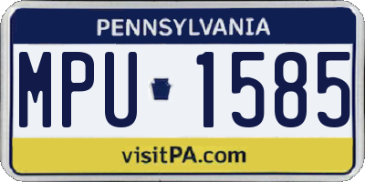 PA license plate MPU1585