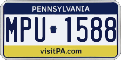 PA license plate MPU1588