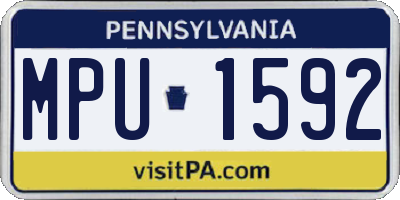 PA license plate MPU1592