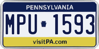 PA license plate MPU1593