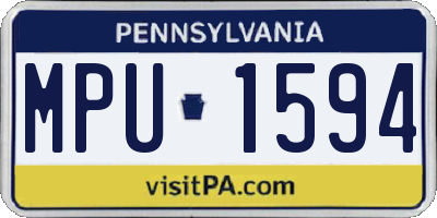 PA license plate MPU1594