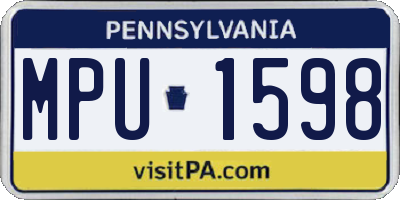 PA license plate MPU1598