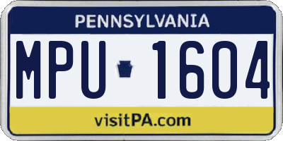 PA license plate MPU1604