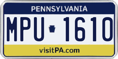 PA license plate MPU1610