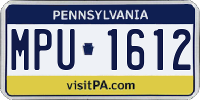 PA license plate MPU1612