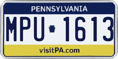 PA license plate MPU1613