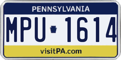 PA license plate MPU1614